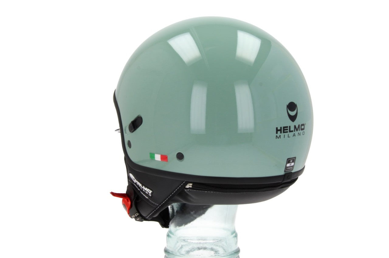 Helmo Milano Demi Jet, Puro Slider, grün/sage 22.06, Helmo Milano ECE 22.06, Helmo Milano Helme , günstige Rollerhelme, bunte Rollerhelme, Vespa Zubehör, vespa Helme ECE 22.06