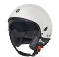 Helmo Milano Demi Jet Puro Slider pearl white, helmo  milano puro slider, helmo milano helme, vespa helme, roller helme, vespa helm mit Sonnenvisier, helmo milano helm mit Sonnenvisier, ece 22.06 rollerhelme, ece 22.06 vespa helme, weißer Vespa helm, weißer helmo Milano helm