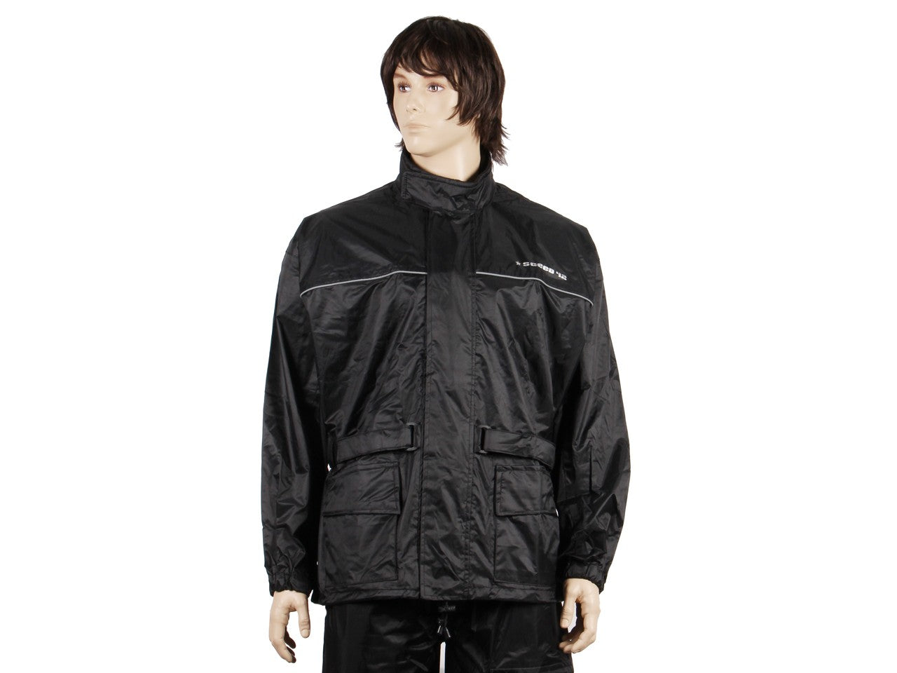 Sceed Regenjacke, gefüttert, schwarz, Unisex, Sceed Regenjacke Vespa, Vespa Regenjacke, Vespa Winterbekleidung, winddichte Vespa Jacke, Wetterdichte Bekleidung Vespa