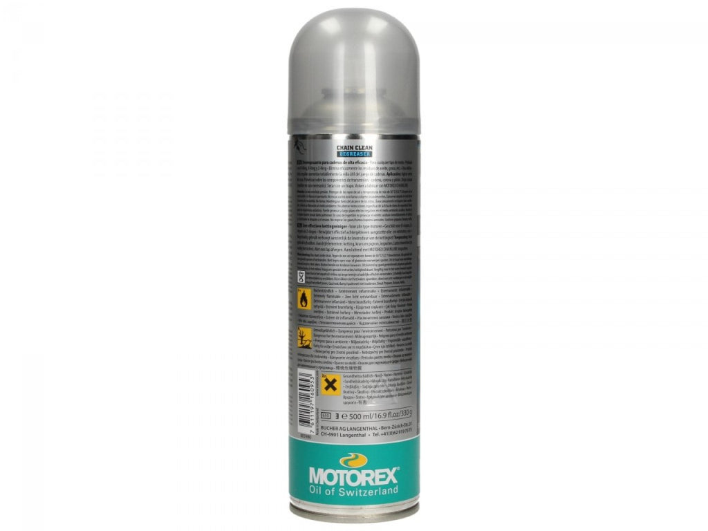 Motorex Kettenreiniger, Chain Clean 611, 0,500 l, hochwirksamer Kettenreiniger für alle Motorradtypen, Vespa Pflegeartikel, Pflegeartikel Vespa, Pflegeartikel Motorrad, Motorrad Pflegeartikel, Motorex Pflegeprodukte, Helmreinigung Vespa, Helmpflege Vespa