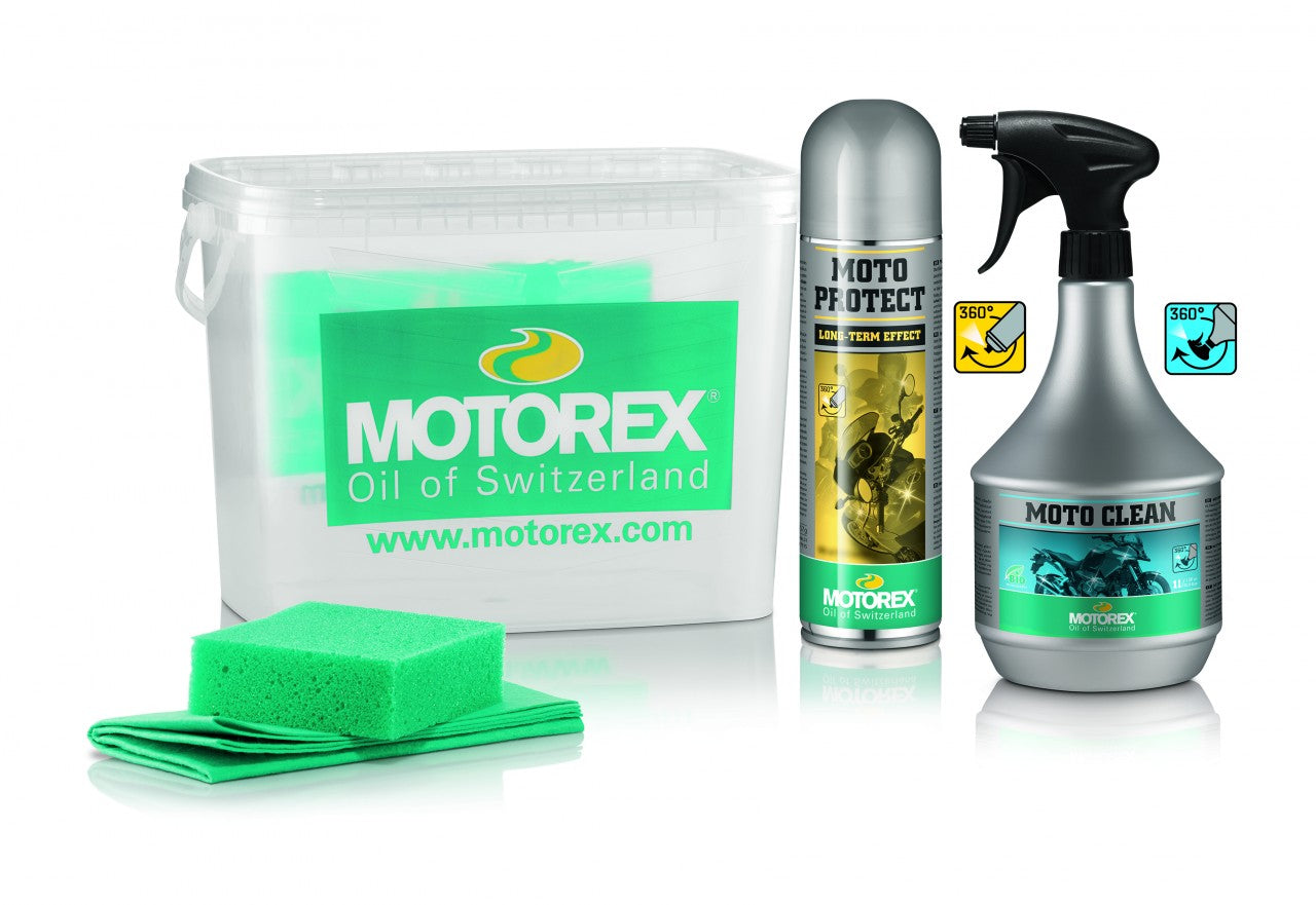 Motorex Motorradreiniger, Moto Cleaning Kit für Motorrad/Vespa, Reinigungspack, Vespa Pflegeartikel, Pflegeartikel Vespa, Pflegeartikel Motorrad, Motorrad Pflegeartikel, Motorex Pflegeprodukte, Helmreinigung Vespa, Helmpflege Vespa