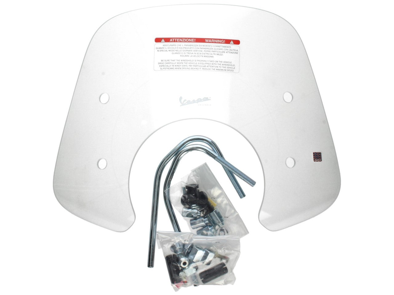 Windschutzscheibe klein mit Halterung, 195x435 mm, klar