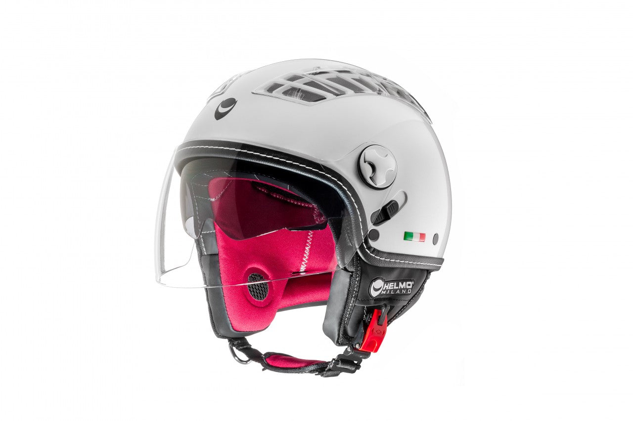 Helmo Milano Demi Jet Turbine Pearl White , Helmo Milano Helm Weiß, Rollerhelm Weiß , Vespa Helm Weiß, Helmo Milano Helm mit Sonnenvisier, Helmo Milano Helm mit Sonnenblende, Helmo Milano Helm mit langem Visier, Helmo Milano Helm mit zwei Visieren