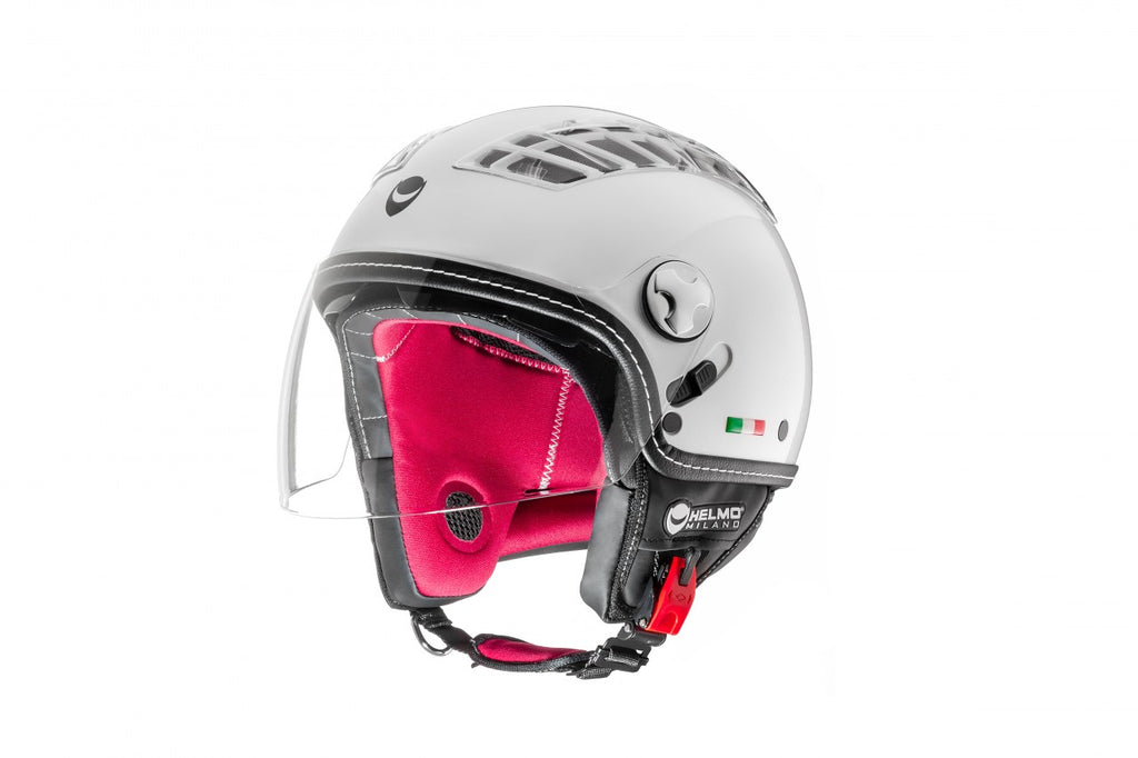 Helmo Milano Demi Jet Turbine Pearl White , Helmo Milano Helm Weiß, Rollerhelm Weiß , Vespa Helm Weiß,Helmo Milano Helm mit Sonnenvisier , Helmo Milano Helm mit Sonnenblende, Helmo Milano Helm mit langem Visier, Helmo Milano Helm mit zwei Visieren