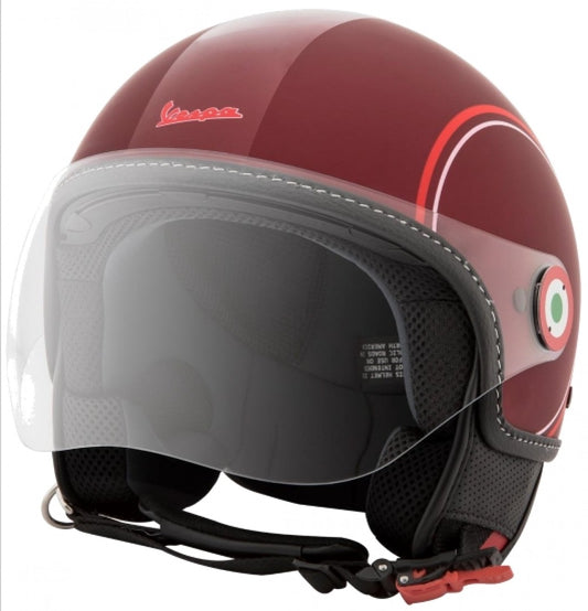 Vespa Jethelm, Modernist, ABS Rot-Weiß, Vespa Helm rot , Rollerhelm rot