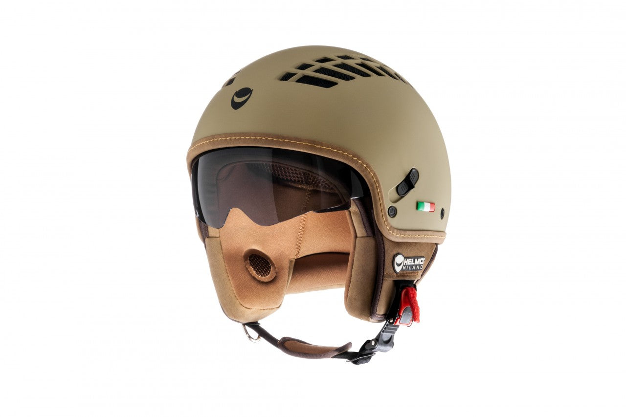 Helmo Milano Demi Jet ViaColVento Pistachio , Pistazfarbender Rollerhelm , Vespahelm Pistazie, Helmo Milano Helm mit Sonnenvisier,  Helmo Milano Helm mit Visieren günstig, Helmo Milano Helme mit SonnenVisier, Helmo Milano Helme, Viacolvento Vespa Helme, schlichte Vespa Helme mit Sonnenvisier