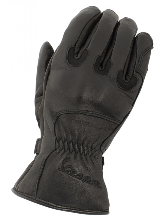 Schwarze Vespa Handschuhe Winter, Piaggio Handschuhe, Wintermotoirradhandschuhe, Wintervespahandschuhe