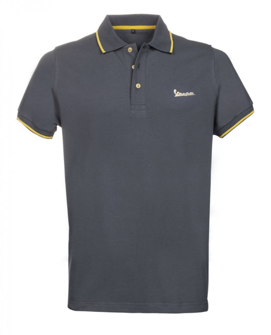 graues Vespa Polo Shirt, Vespa Merchandising, Vespa Bekleidung, Vespa Polo, Vespa T-shirt grau, Vespa polo