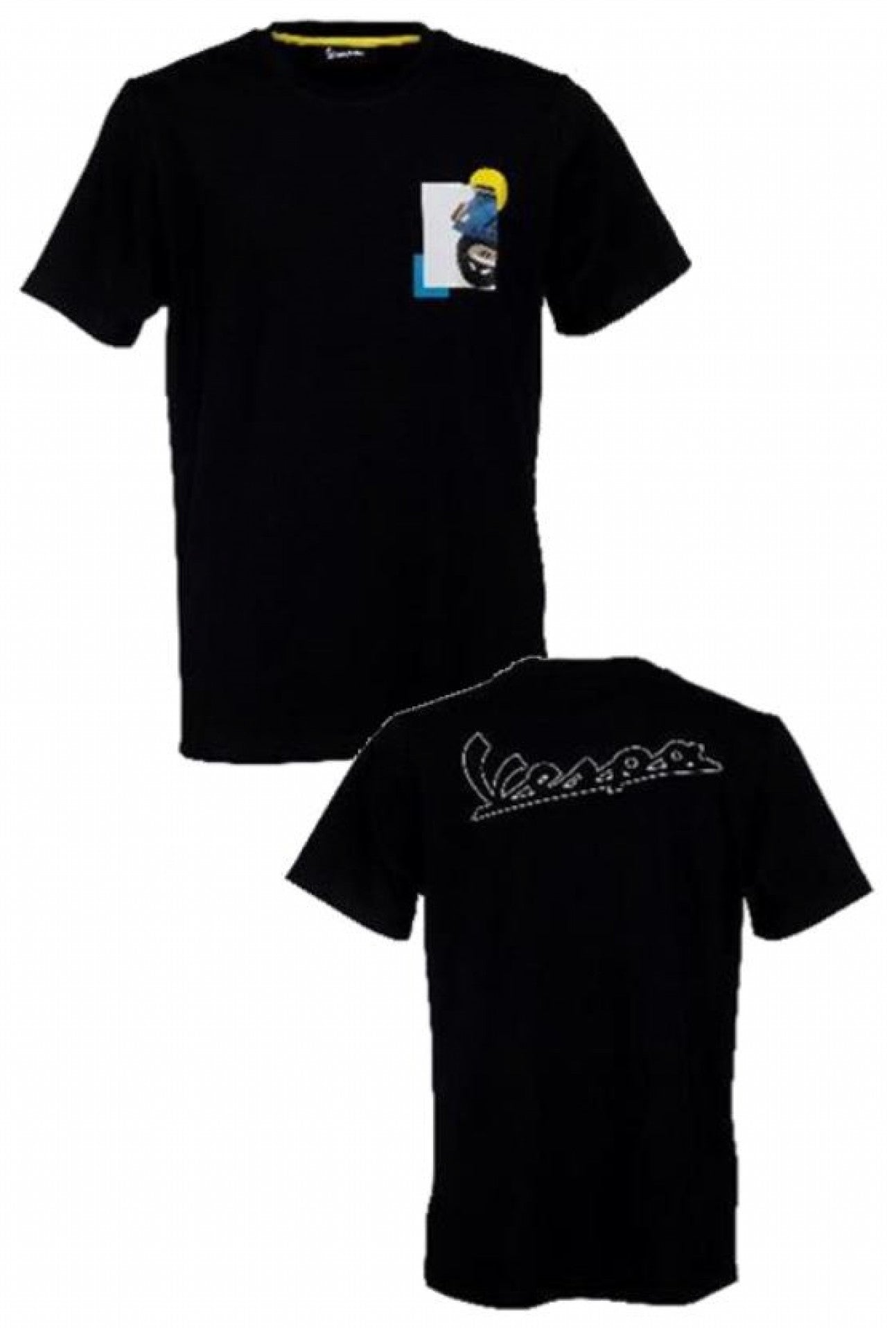 schwarzes Vespa T-Shirt, Vespa Heritage, Vespa Merchandising, Vespa Bekleidung