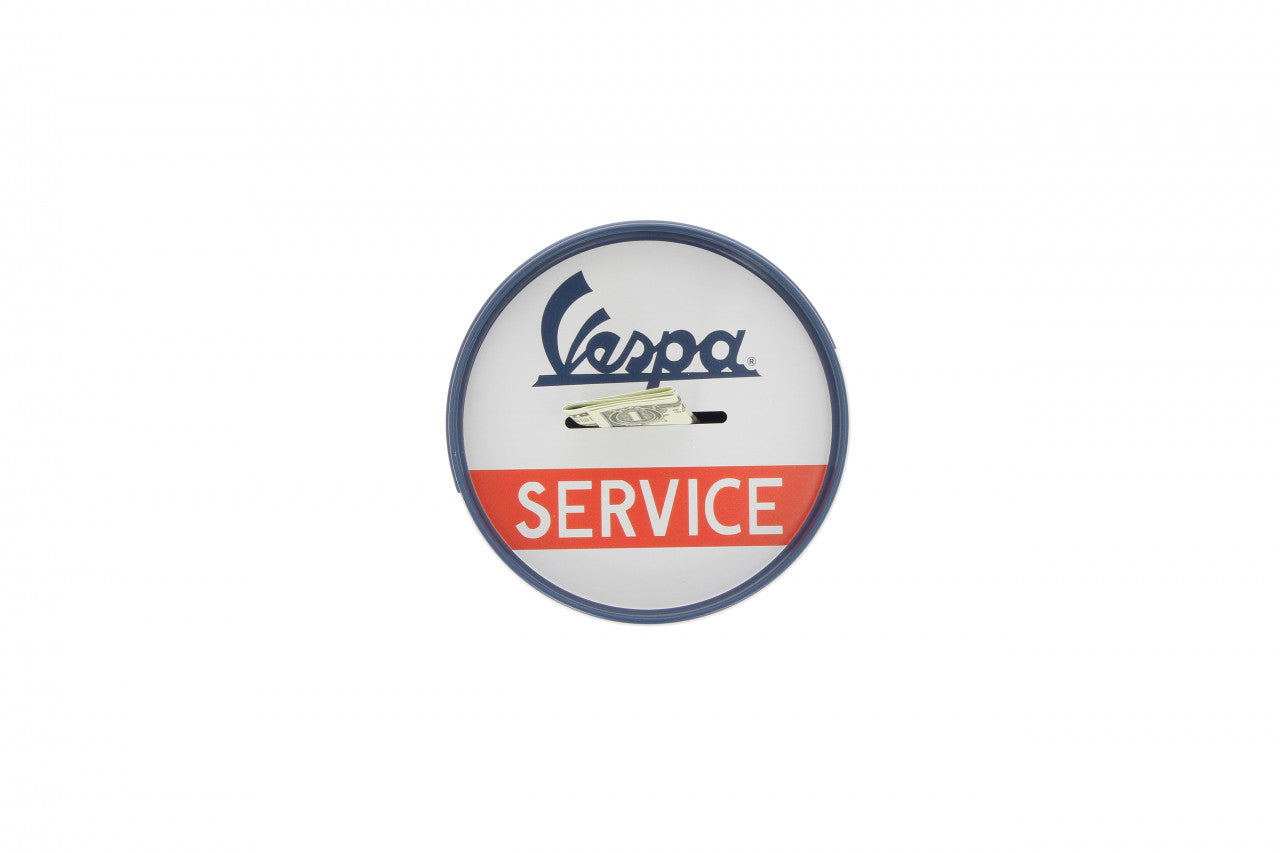 Vespa Spardose, Vespa Service, Blech, Vespa Service, Blech, vespa Fanartikel, vespa Merchandising, Vespa Spardose, Spardose Vespa