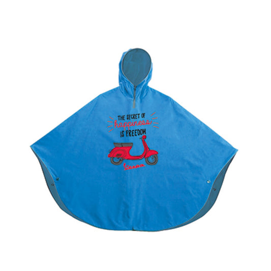 blauer Regenponcho Vespa, Vespa Regenbekleidung, Regenbekleidung, Vespa Regenschutz