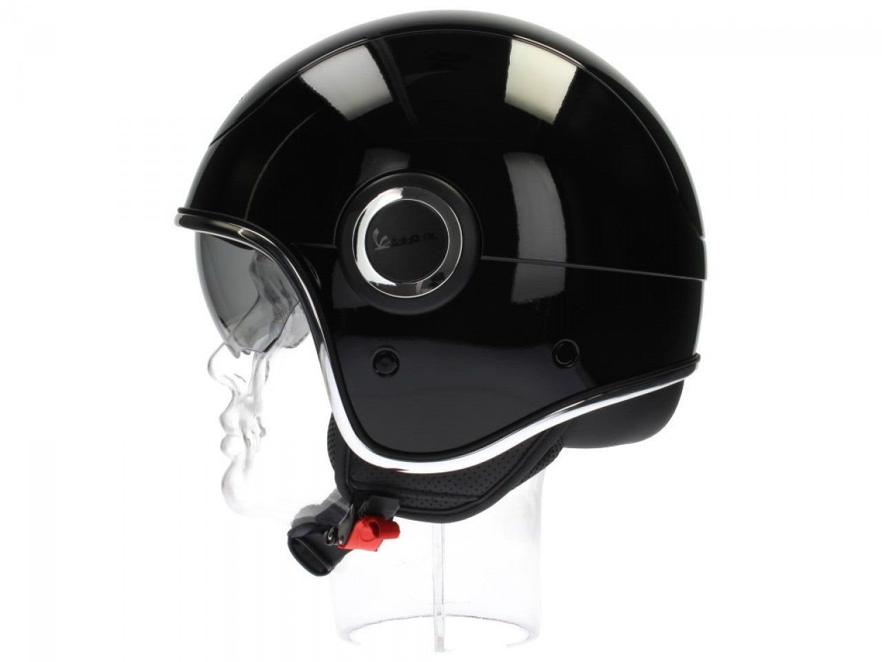 Vespa Jethelm VJ1 Schwarz, Vespa Helm schwarz , Rollerhelm schwarz,  Vespa Helm schwarz glänzend